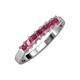 3 - Evia 1.05 ctw Rhodolite Garnet (3.00 mm) Seven Stone Wedding Band 