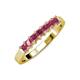 3 - Evia 1.05 ctw Rhodolite Garnet (3.00 mm) Seven Stone Wedding Band 