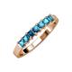 3 - Evia 0.91 ctw London Blue Topaz (3.00 mm) Seven Stone Wedding Band 