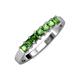 3 - Evia 0.91 ctw Green Garnet (3.00 mm) Seven Stone Wedding Band 