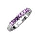 3 - Evia 0.95 ctw Amethyst (3.00 mm) Seven Stone Wedding Band 