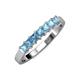 3 - Evia 1.05 ctw Blue Topaz (3.00 mm) Seven Stone Wedding Band 