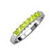 3 - Evia 1.05 ctw Peridot (3.00 mm) Seven Stone Wedding Band 