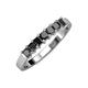 3 - Evia 1.40 ctw Black Diamond (3.00 mm) Seven Stone Wedding Band 