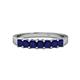 1 - Evia 0.95 ctw Blue Sapphire (3.00 mm) Seven Stone Wedding Band 