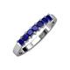 3 - Evia 0.95 ctw Blue Sapphire (3.00 mm) Seven Stone Wedding Band 