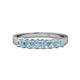 1 - Evia 0.95 ctw Aquamarine (3.00 mm) Seven Stone Wedding Band 