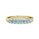 1 - Evia 0.95 ctw Aquamarine (3.00 mm) Seven Stone Wedding Band 