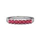 1 - Evia 0.95 ctw Ruby (3.00 mm) Seven Stone Wedding Band 