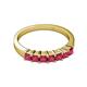 2 - Evia 0.95 ctw Ruby (3.00 mm) Seven Stone Wedding Band 