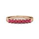 1 - Evia 0.95 ctw Ruby (3.00 mm) Seven Stone Wedding Band 