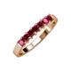 3 - Evia 0.95 ctw Ruby (3.00 mm) Seven Stone Wedding Band 