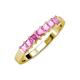 3 - Evia 0.95 ctw Pink Sapphire (3.00 mm) Seven Stone Wedding Band 