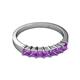 2 - Evia 0.95 ctw Amethyst (3.00 mm) Seven Stone Wedding Band 