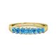 1 - Evia 1.05 ctw Blue Topaz (3.00 mm) Seven Stone Wedding Band 