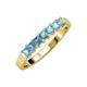 3 - Evia 1.05 ctw Blue Topaz (3.00 mm) Seven Stone Wedding Band 