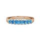 1 - Evia 1.05 ctw Blue Topaz (3.00 mm) Seven Stone Wedding Band 