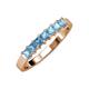 3 - Evia 1.05 ctw Blue Topaz (3.00 mm) Seven Stone Wedding Band 