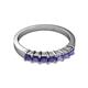 2 - Evia 0.91 ctw Iolite (3.00 mm) Seven Stone Wedding Band 