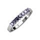 3 - Evia 0.91 ctw Iolite (3.00 mm) Seven Stone Wedding Band 