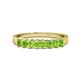 1 - Evia 1.05 ctw Peridot (3.00 mm) Seven Stone Wedding Band 