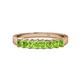 1 - Evia 1.05 ctw Peridot (3.00 mm) Seven Stone Wedding Band 