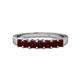 1 - Evia 1.05 ctw Red Garnet (3.00 mm) Seven Stone Wedding Band 