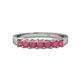 1 - Evia 1.05 ctw Rhodolite Garnet (3.00 mm) Seven Stone Wedding Band 