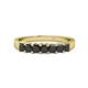 1 - Evia 1.40 ctw Black Diamond (3.00 mm) Seven Stone Wedding Band 