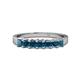 1 - Evia 0.91 ctw London Blue Topaz (3.00 mm) Seven Stone Wedding Band 