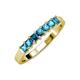 3 - Evia 0.91 ctw London Blue Topaz (3.00 mm) Seven Stone Wedding Band 