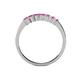 4 - Evia 0.63 ctw Pink Sapphire (2.50 mm) Seven Stone Wedding Band 