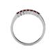 4 - Evia 0.70 ctw Red Garnet (2.50 mm) Seven Stone Wedding Band 