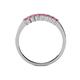 4 - Evia 0.70 ctw Rhodolite Garnet (2.50 mm) Seven Stone Wedding Band 