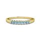 1 - Evia 0.63 ctw Aquamarine (2.50 mm) Seven Stone Wedding Band 