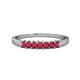 1 - Evia 0.63 ctw Ruby (2.50 mm) Seven Stone Wedding Band 