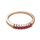 2 - Evia 0.63 ctw Ruby (2.50 mm) Seven Stone Wedding Band 