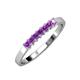 3 - Evia 0.63 ctw Amethyst (2.50 mm) Seven Stone Wedding Band 