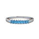 1 - Evia 0.70 ctw Blue Topaz (2.50 mm) Seven Stone Wedding Band 