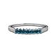 1 - Evia 0.63 ctw London Blue Topaz (2.50 mm) Seven Stone Wedding Band 