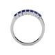 4 - Evia 0.95 ctw Blue Sapphire (3.00 mm) Seven Stone Wedding Band 