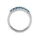 4 - Evia 0.91 ctw London Blue Topaz (3.00 mm) Seven Stone Wedding Band 