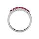 4 - Evia 0.95 ctw Ruby (3.00 mm) Seven Stone Wedding Band 