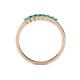 4 - Evia 0.35 ctw London Blue Topaz (2.00 mm) Seven Stone Wedding Band 