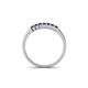 4 - Erica 2.00 mm Princess Cut Blue Sapphire 7 Stone Wedding Band 