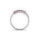 4 - Erica 2.00 mm Princess Cut Ruby 7 Stone Wedding Band 