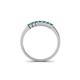 4 - Erica 2.00 mm Princess Cut Blue Diamond 7 Stone Wedding Band 