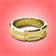 2 - Adam 7.50 mm Kite Set Evenly Spaced Princess Cut Yellow Sapphire Mens Wedding band 