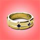 2 - Adam 7.50 mm Kite Set Evenly Spaced Princess Cut Blue Sapphire Mens Wedding band 