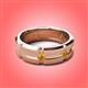2 - Adam 7.50 mm Kite Set Evenly Spaced Princess Cut Citrine Mens Wedding band 